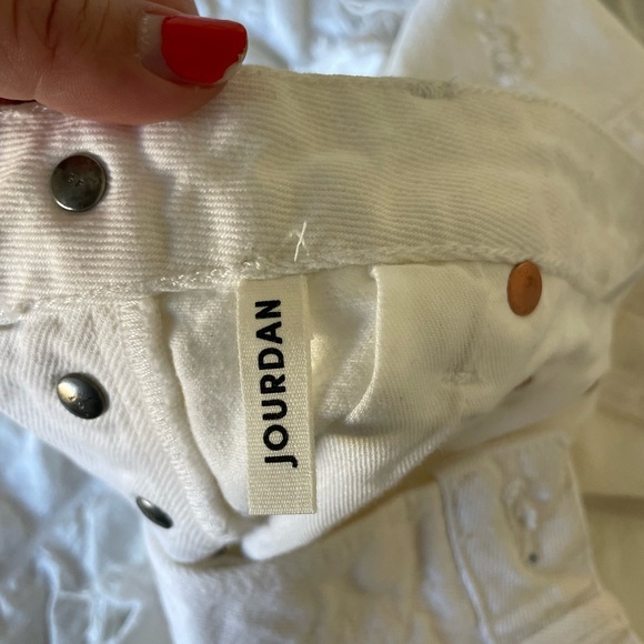 GRLFND white Jourdan denim cutoff shorts in tear it up - Picture 9 of 13